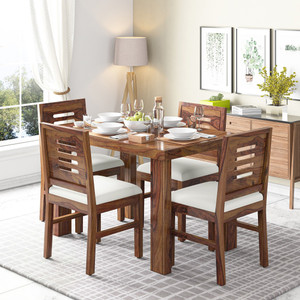 Kendalwood Furniture Premium Dining Room Furniture Wooden Dining Table with 4 Chairs Solid Wood 4 Seater Dining Set