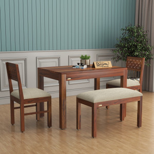 Flipkart Perfect Homes Sheesham Wood Four Seater Dining Set For Dining Room, Restaurant. Solid Wood 3 Seater Dining Set