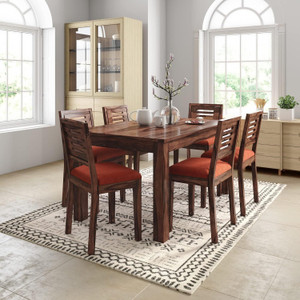 TRUE FURNITURE Sheesham ( Rosewood ) Solid Wood 6 Seater Dining Set