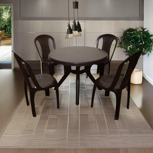 HOMIBOSS Fiber Dinning Room Set for Garden & Outdoor | 1 Dining Table with 4 Chairs Plastic 4 Seater Dining Set