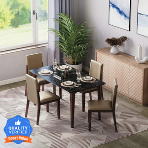 DecorNation Italiana Solid Wood 4 Seater Dining Set