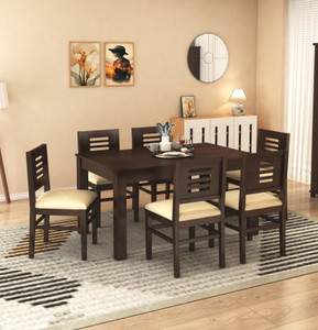 Devsignature Solid Sheesham Wood Six Seater Dining Set For Kitchen , Hotel , Restaurant Solid Wood 6 Seater Dining Set