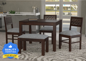 Taskwood Furniture Solid Sheesham Wood Four Seater Dining Set For Dining Room / Restaurant. Solid Wood 4 Seater Dining Set