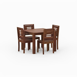 LOONART Solid Sheesham Wood Four Seater Dining Set For Dining Room, Café. Solid Wood 4 Seater Dining Set