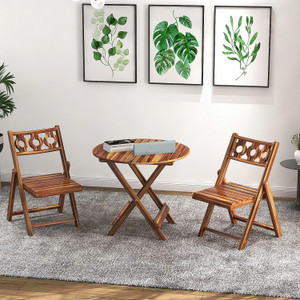 FLIPWOOD Sheesham Wood Foldable Patio Dining Table 2 Seater for Dining Room Solid Wood 2 Seater Dining Set
