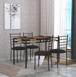 Anishwar Indoor & Outdoor Dining Room and Living Room Set Metal 4 Seater Dining Set