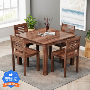 DecorNation Juliana Solid Wood 4 Seater Dining Set