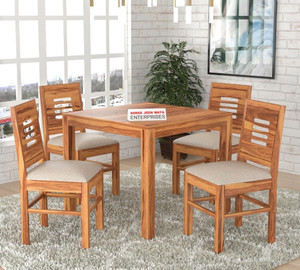 Shree Jeen Mata Enterprises SJME Solid Sheesham Wood Four Seater Dining Set For Dining Room , Restaurant Solid Wood 4 Seater Dining Set