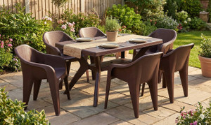 AVRO Magna and 9200 Series Strong and Durable for Home Office Garden Cafeteria Plastic 6 Seater Dining Set