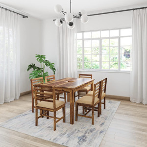 TRUE FURNITURE Rosewood ( Sheesham ) Solid Wood 6 Seater Dining Set