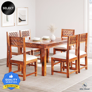 Allie Wood Rosewood (Sheesham) Solid Wood 6 Seater Dining Set