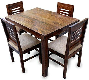 Utkarsh Solid Sheesham Wood 4 Seater Dining Set For Dining Room / Kitchen /Hotel Fabric 4 Seater Dining Table