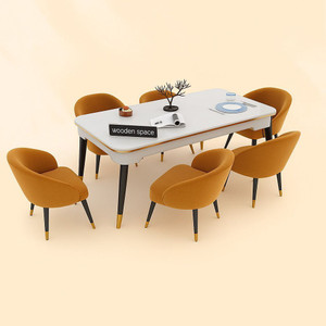 Woodenspace Solid Wood 6 Seater Wooden Dining Set for Dining Room & Kitchen| Rosewood Solid Wood 6 Seater Dining Table