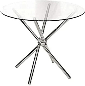 ND Stainless Steel Contemporary Heavy Duty Dining Table Metal Stand Without Glass Glass 4 Seater Dining Table
