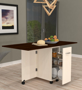 SPECIALITY PANELS Folding dining Table with Crockery unit & storage shelf with Termites resistance Engineered Wood 6 Seater Dining Table