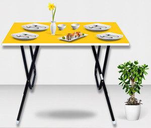 EuroQon Space Saver Foldable Imported Wood Engineered Wood 4 Seater Dining Table