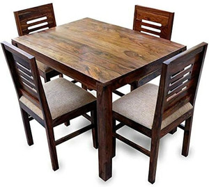 Utkarsh Solid Sheesham Wood 4 Seater Dining Set For Dining Room / Kitchen /Hotel Fabric 4 Seater Dining Table