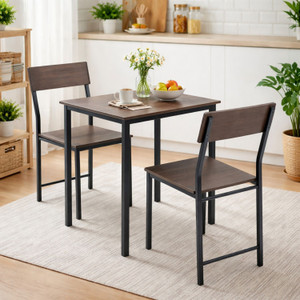 furniba Dining Table | Metal Frame | 2 Seater | Mapple | Engineered Wood 2 Seater Dining Table