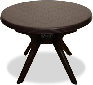 HELLO Magna Model Round Table for Dining Home Garden Cafeteria Plastic 4 Seater Dining Table