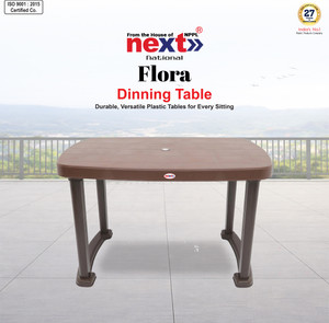 next NPPL FLORA Multipurpose Rectangular Heavy Duty Table for Home, Office & Outdoor Plastic 4 Seater Dining Table