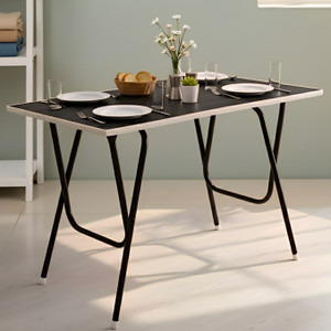 EuroQon Space Saver Foldable Imported Wood Engineered Wood 4 Seater Dining Table