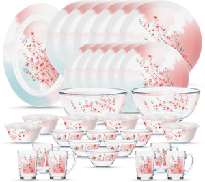 Transparent Glass Dinner Set Price LUMINARC Pack Of 33 Glass Made