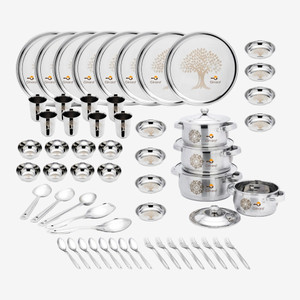 गिनारा Laser Printed Tree Model Dinner Set Florel Model Handi Set 61 का पैक डिनर सेट