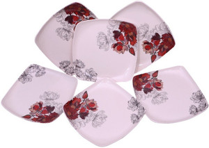 CARNIVAL Pack of 6 Melamin Square Lito(917) 7 Inch Half Dinner/Lunch&Dining Plate Set 6 Pcs Of Melamine Dinner Set