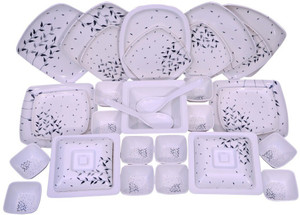 CARNIVAL Pack of 32 Melamin Melamine Square Lito Model beautifull Dinner Set Dinner Set