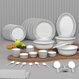 कास्लाइट Piccolo Ivory Bloom Round Designer Crockery 40 का पैक डिनर सेट