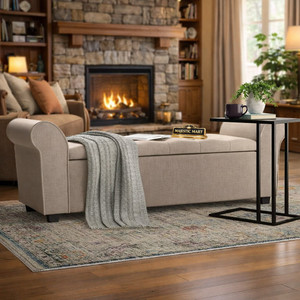 MAJESTIC MART Luxury Ottoman 2 Seater Chaise Lounger Pouffe for LivingRoom/Bedroom/Office Solid Wood Settee