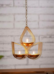 F K Metals Home Decorative Metal Hanging Candle Holder Iron Hanging Diya