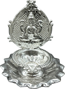 Varalakshmi LAKSHMI DEEPAM MADE OF GERMAN SILVER FOR POOJA Silver Plated Table Diya