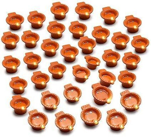 PRIDE STORE Water Sensor Light Diya For Home Diwali Navratri Laxmi Poojan Decorative diyas Plastic (Pack of 24) Table Diya