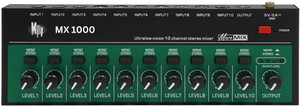 KH 10 Channel Mini Stereo Audio Mixer 10W with 3.28ft USB Cable TRS Input/Output Wired DJ Controller