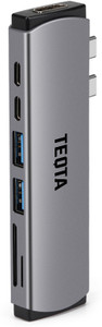 TEQTA 7 in 2 USB C Thunderbolt 3.0 Hub 7 in 2 High Speed 3.0 Thunderbolt Multiport Adapter, Docking Station, Type C Port Extension Hub for MacBook Pro 2016-2023 and MacBook Air 2018-2023
