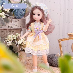 DSR 30Cm 1Ps of Girls Look Durable Fashion Princess Doll Hand Legs  Movable Doll Toy for Kids-(Color:Yellow+White- 30Cm) 30Cm 1Ps of Girls  Look