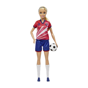 बार्बी Soccer Doll, Blonde, #9 Uniform, Soccer Ball, Cleats, Socks, 3 & Up