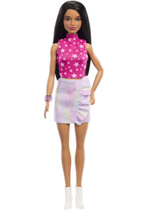 BARBIE Fashionistas Doll #215 with Black Straight Hair & Accessories