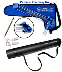 Uttam Mini Drafter, Super Container, 4 Clips, Pencil, Drafting Kit