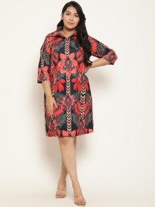 Amydus Women Ethnic Dress Multicolor Knee Length Dress
