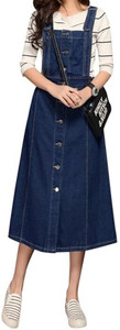 Pinkclap fashion Women A-line Blue Midi/Calf Length Dress