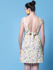 Oomph! Women Sheath Yellow Above Knee/Mid Thigh Length Dress