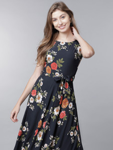Tokyo Talkies Women Maxi Black Full Length Dress
