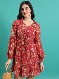 Tokyo Talkies Women Ribbed Multicolor Above Knee/Mid Thigh Length Dress