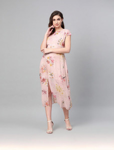 SASSAFRAS Women A-line Multicolor Midi/Calf Length Dress