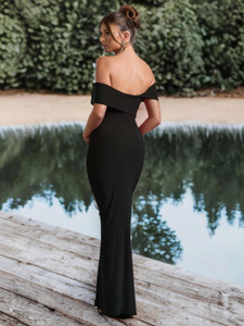 Traquila Women Bodycon Black Maxi/Full Length Dress