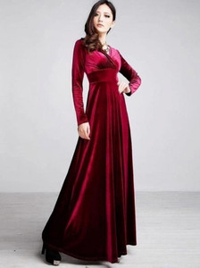 WestCHIC Women Fit and Flare Maroon Maxi/Full Length Dress