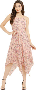 SALONI STYLE Women A-line Pink Midi/Calf Length Dress