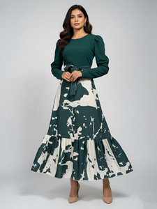 amorluxe Women Maxi Green Full Length Dress